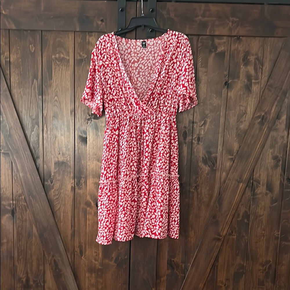 Red and White BoHo Dress
